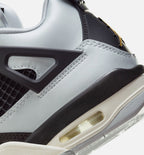 Air Jordan 4 Retro Platinum Gold Grade School Lifestyle Shoe - Pure Platinum/Metallic Gold/Black/Sail