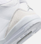 Air Jordan 3 Retro White and Silver Preschool Lifestyle Shoe - White/Metallic Silver Free Shipping
