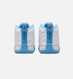 Air Jordan 12 Retro White and University Blue Infant Toddler Lifestyle Shoe - White/University Blue/Metallic Silver Free Shipping