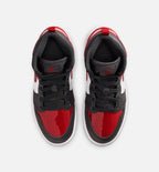 Air Jordan 1 Mid SE Preschool Lifestyle Shoe -  Black/White/Varsity Red