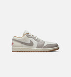 Air Jordan 1 Low Mens Lifestyle Shoe - Sail/Fire Red/College Grey/Hemp